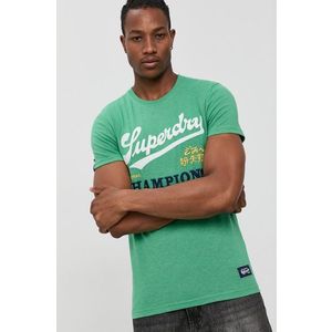 Tričko Superdry pánske, zelená farba, s nášivkou vyobraziť