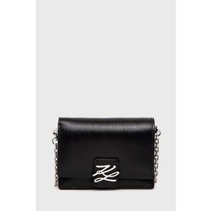 Kožená peňaženka Karl Lagerfeld čierna farba vyobraziť
