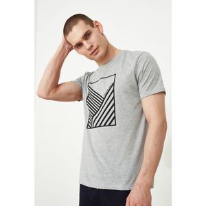 Trendyol Grey Men's Printed Short Sleeve Slim Fit T-Shirt vyobraziť