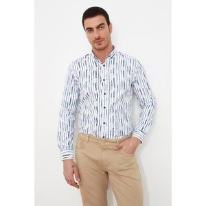 Trendyol White Male Slim Fit Printed Button Collar Shirt vyobraziť