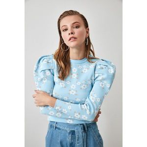 Trendyol Blue Flower Knit Sweater vyobraziť