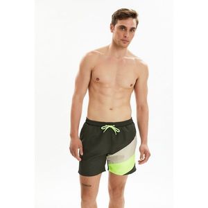 Trendyol Dark Green Men's Color-Blocked Paneled Swim Shorts vyobraziť
