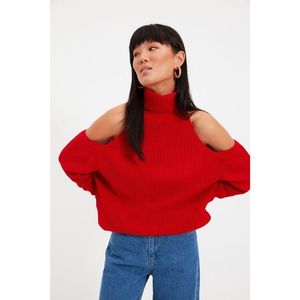 Trendyol Red Cut Out Detailed Knitwear Sweater vyobraziť