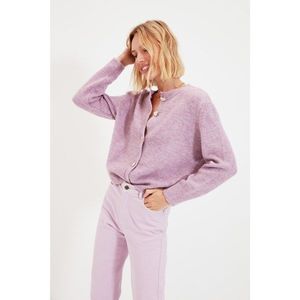 Trendyol Lilac Heart Button Detailed Knitwear Cardigan vyobraziť