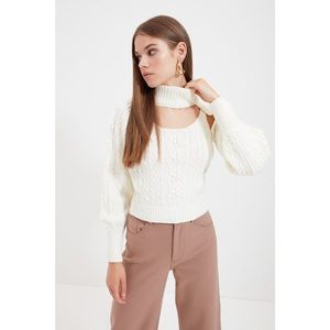 Trendyol Ecru Knitted Detailed 2-Piece Knitwear Sweater vyobraziť