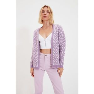 Trendyol Lilac Jacquard Knitwear Cardigan vyobraziť