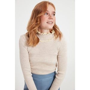 Trendyol Stone Piping Detailed Knitwear Sweater vyobraziť