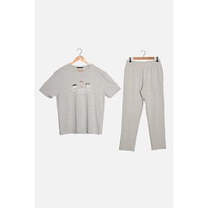 Trendyol Gray Printed Pajamas Set vyobraziť