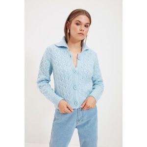 Trendyol Blue Knitted Detailed Buttoned Knitwear Cardigan vyobraziť