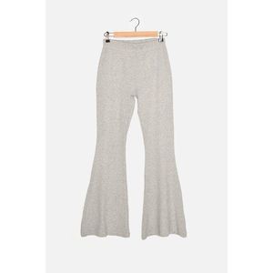 Trendyol Gray Ribbed Flare Knitted Trousers vyobraziť