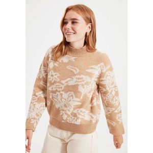 Trendyol Ecru Jacquard Knitwear Sweater vyobraziť