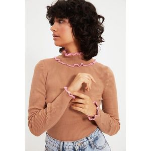 Trendyol Camel Piping Detailed Knitwear Sweater vyobraziť
