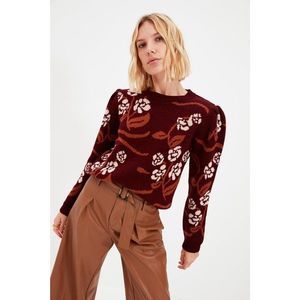 Trendyol Plum Jacquard Knitwear Sweater vyobraziť