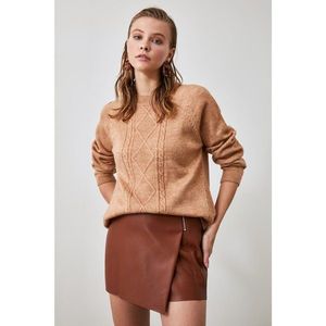 Trendyol Brown Knitted Knitwear Sweater vyobraziť
