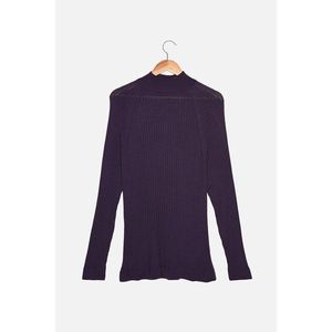 Trendyol Dark Purple Men's Slim Fit Half Turtleneck Rubber Knitted Sweater vyobraziť