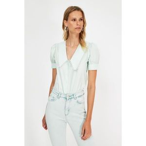Trendyol Mint Petite Collar Detailed Shirt vyobraziť