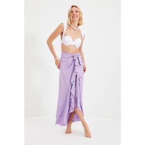 Trendyol Lilac Tie Flared Skirt vyobraziť