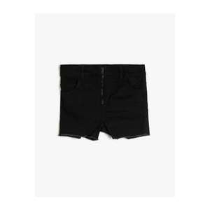 Koton Girls Black Comfortable Fit Waist Elastic Short Jean Shorts vyobraziť