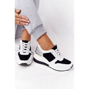 Leather Wedge Sneakers S.Barski Black-White vyobraziť
