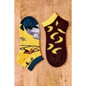 Mismatched Socks With Bananas Yellow-Brown vyobraziť