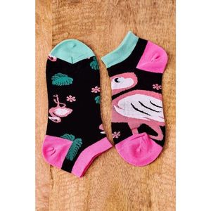 Mismatched Socks With A Flamingo Black-Pink vyobraziť