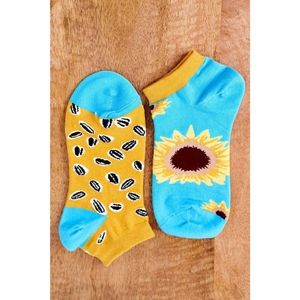 Mismatched Socks With Sunflowers Blue-Yellow vyobraziť
