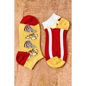 Mismatched Socks With Popcorn Yellow-Red vyobraziť