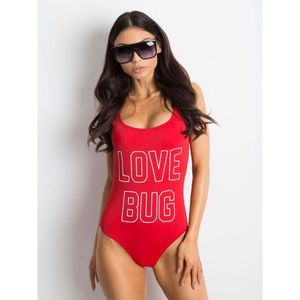 Swimsuit with the word red vyobraziť