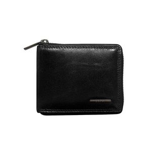 Black leather wallet for a man with a zipper vyobraziť