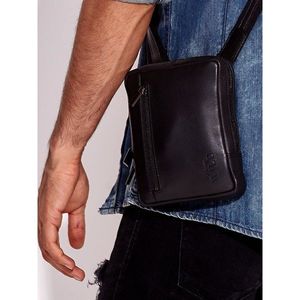 Natural leather black men´s bag vyobraziť