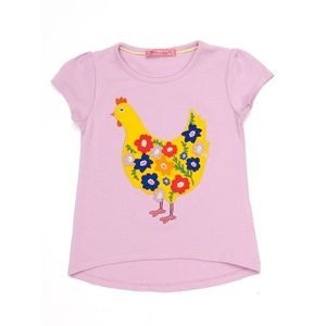 Violet girl´s t-shirt with a hen vyobraziť