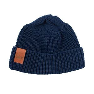 Kabak Unisex's Hat Short Thick Knitted Cotton Navy Blue-70449D vyobraziť