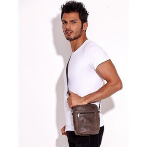 Men´s dark brown leather bag vyobraziť