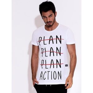 Men's white T-shirt with a motivational print vyobraziť