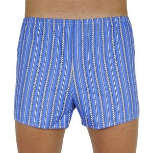 Classic men's shorts Foltine blue with a white oversized pattern vyobraziť
