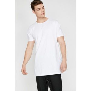 Koton Men's White Crew Neck Short Sleeve T-Shirt vyobraziť