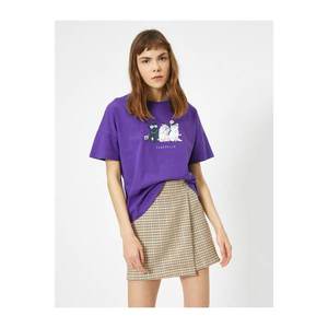 Koton Women Purple Printed T-Shirt vyobraziť