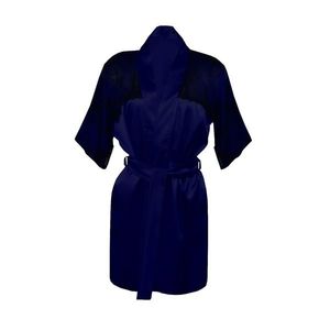 DKaren Woman's Housecoat Barbara Navy Blue vyobraziť