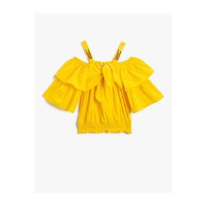 Koton Girl Yellow Ruffled Blouse Cotton vyobraziť