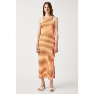 Koton Women's Orange Striped Dress vyobraziť