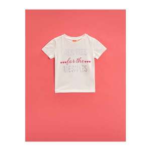 Koton Girl's EKRU Printed T-Shirt Cotton vyobraziť