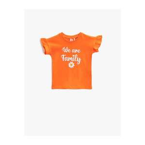 Koton Baby Girl ORANGE Printed T-Shirt Cotton Crew Neck Short Sleeve vyobraziť