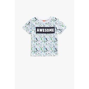 Koton Baby Boy White Short Sleeve Text Printed T-Shirt vyobraziť