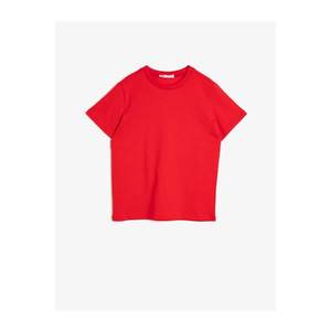 Koton Boy Red Cotton Short Sleeve Crew Neck T-Shirt vyobraziť