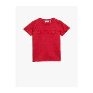 Koton Boy Red Crew Neck Short Sleeve T-Shirt vyobraziť