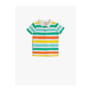 Koton Baby Boy Polo Neck T-Shirt Striped Short Sleeve Cotton vyobraziť