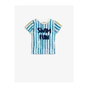 Koton Baby Boy Blue Stick Pattern Striped T-Shirt vyobraziť