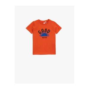 Koton Baby Boy Orange Printed T-Shirt Cotton Short Sleeve vyobraziť