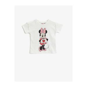 Koton Baby Girl Ecru Girl Ecru Minnie Mouse Licensed Cotton T-Shirt vyobraziť