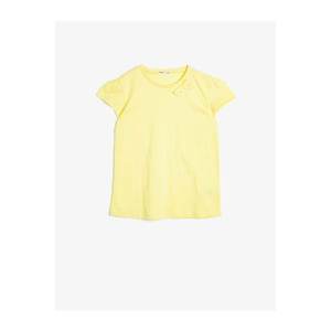 Koton Girls' Yellow Basic Soft Cotton Crew Neck Short Sleeve T-Shirt vyobraziť
